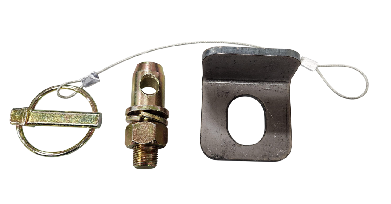 Trailer Ramp Gate Pin with Weld on Bracket and Linch Pin Kit- 7/8" Diameter